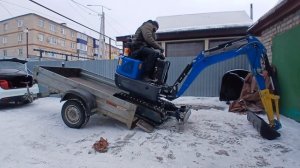 Заезд мини экскаватора на прицеп и правильная развесовка