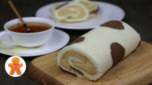 Рулет "Буренка" с кремом на вареной сгущенке