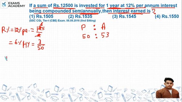 If a sum of Rs.12500 is invested for 1 year at 12% per annum interest being compounded semi annual смотреть онлайн