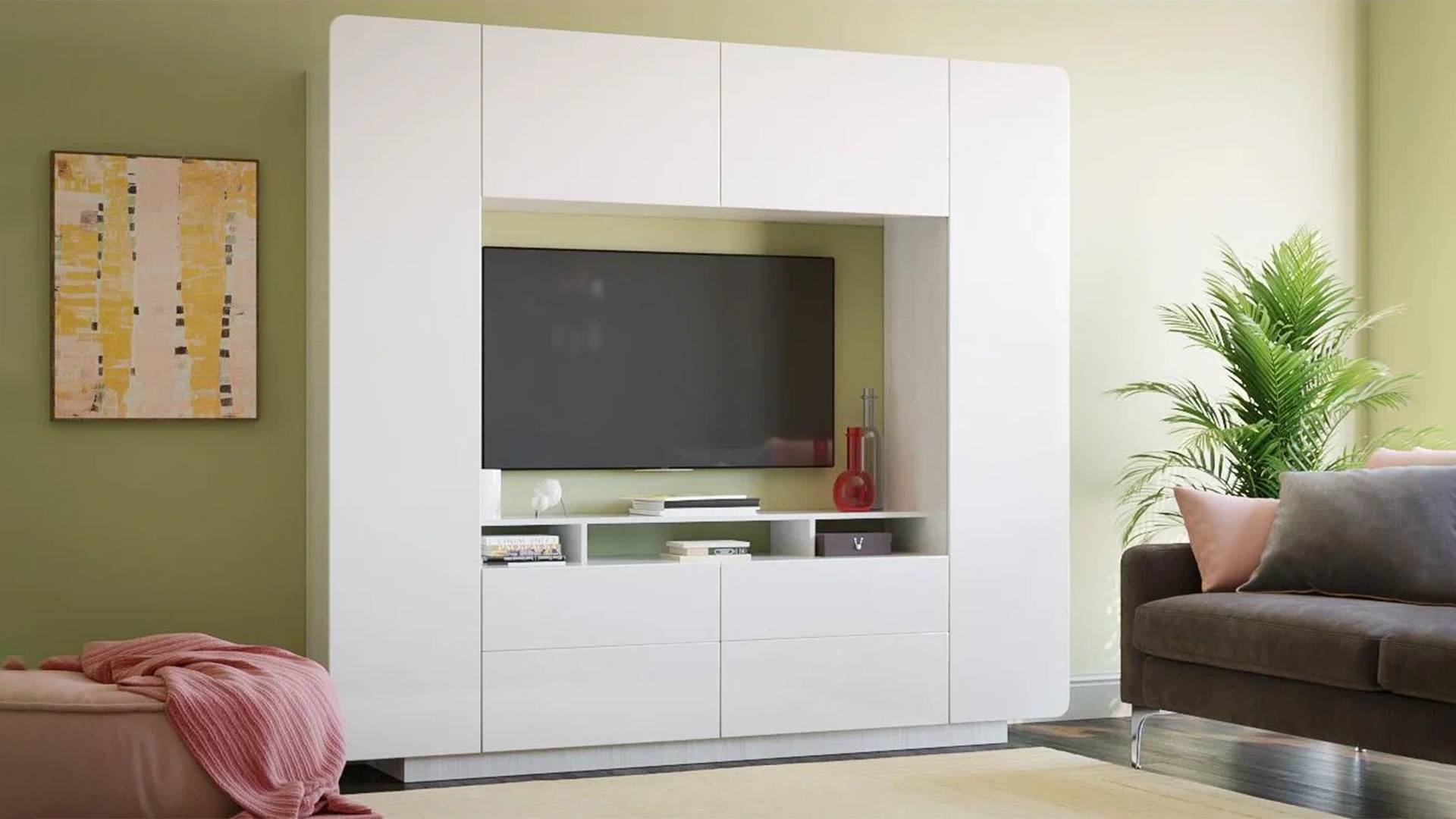 Румба стенка белый глянец МДФ смотреть онлайн