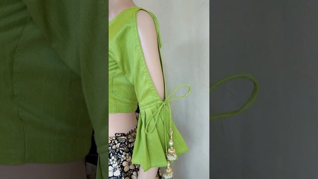 Lime Green Colour Blouse Designs | Yellow-Green Blouses Front, Back & Sleeve Designs | #fashionstyl смотреть онлайн