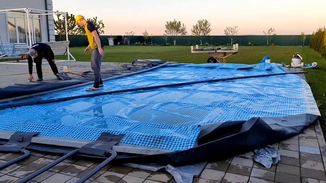 Монтаж, установка каркасного бассейна Intex 5×10