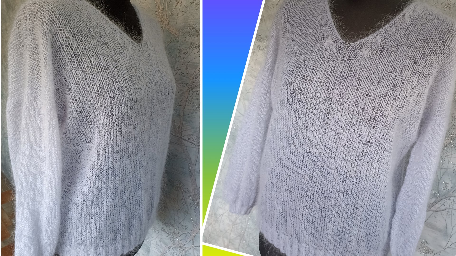 Джемпер-паутинка спицами из Кид мохера 🧶 Расскажу как вязала смотреть онлайн