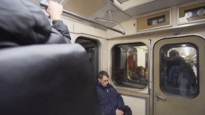 Russia, Moscow, Metro night ride from Третьяко́вская to Кита́й-го́род