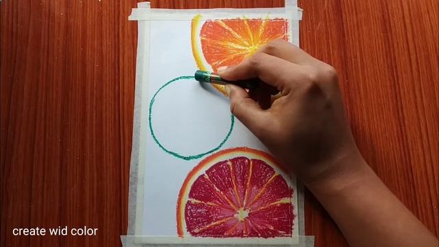 Citrus fruit drawing| Realistic fruit drawing with oil pastel || step by step. смотреть онлайн