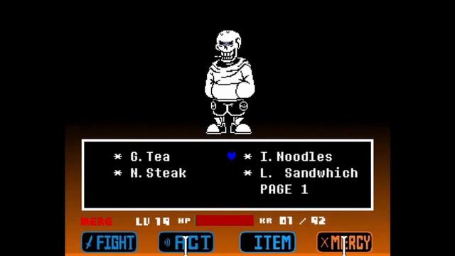 UnderSwap Papyrus Fight/Fangame