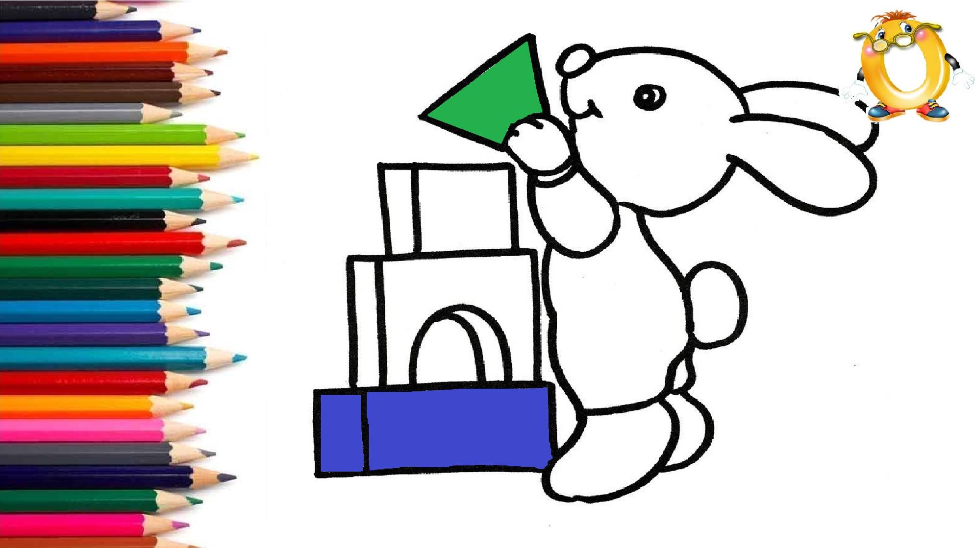 Мультик - раскраска для детей ЗАЯЦ. Учимся как рисовать ЗАЙЧИКА. Стих про ЗАЙЦА // ОБУЧАШКА ТВ смотреть онлайн