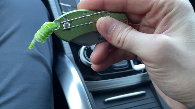 Мини нож GiantMouse ACE Nimbbler Zombie Green Aluminum GMS085 (реплика)