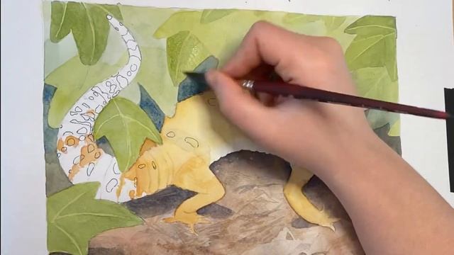Mango the Gecko, Watercolour Pet Portrait Time-lapse смотреть онлайн
