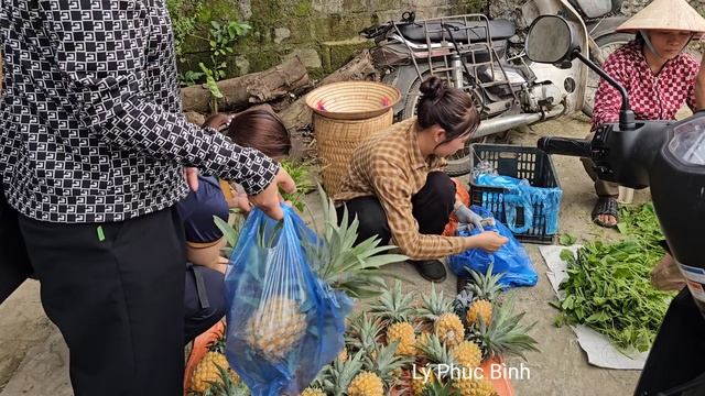 Single mother: Picking pineapples to sell - A warm meal with Grandfather and children | Ly Phuc Bin смотреть онлайн