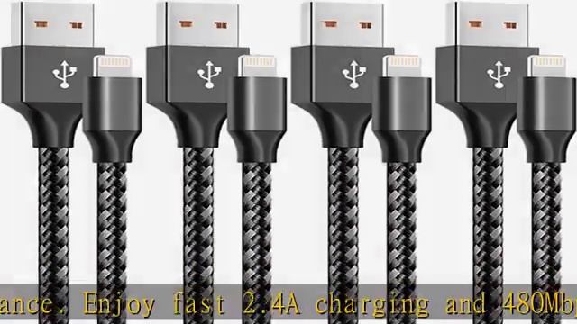 iPhone Charger 4 Pack 6 ft MFi Certified Lightning Cable Nylon Braided Cable iPhone Charger Fast Ch смотреть онлайн