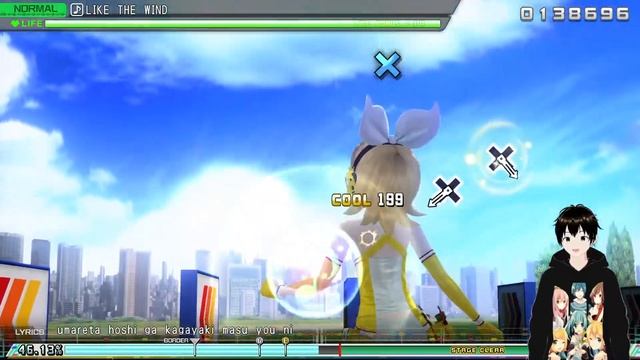 Project Diva Mega Mix+- Rin Kagamine- LIKE THE WIND (Normal) (HD) смотреть онлайн