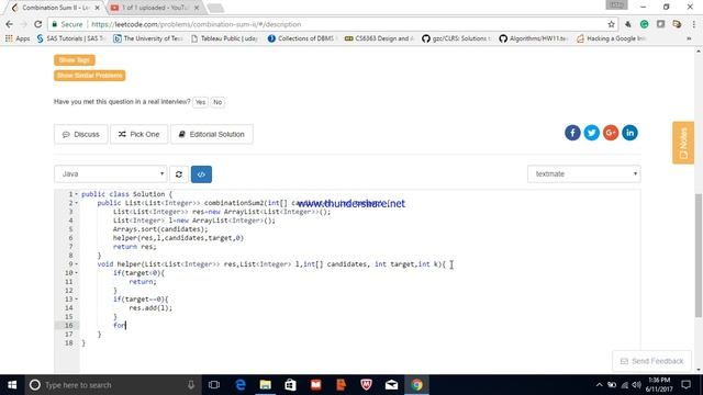 Leetcode 40 Combination Sum II смотреть онлайн