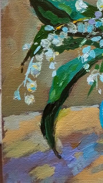 #Shorts Lily of the valley oil painting. How to paint lily of the valley flowers. смотреть онлайн