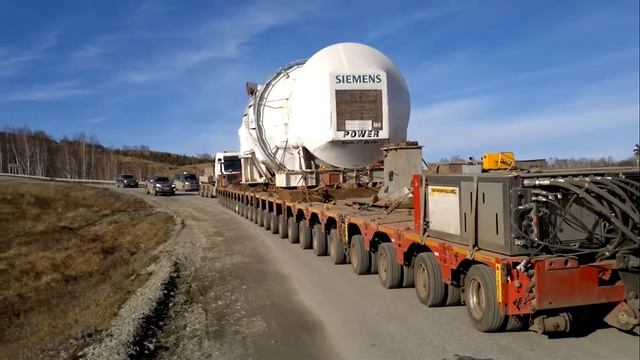 2013 11 12 Перевозка газовой турбины 310 тонн АСЭ смотреть онлайн
