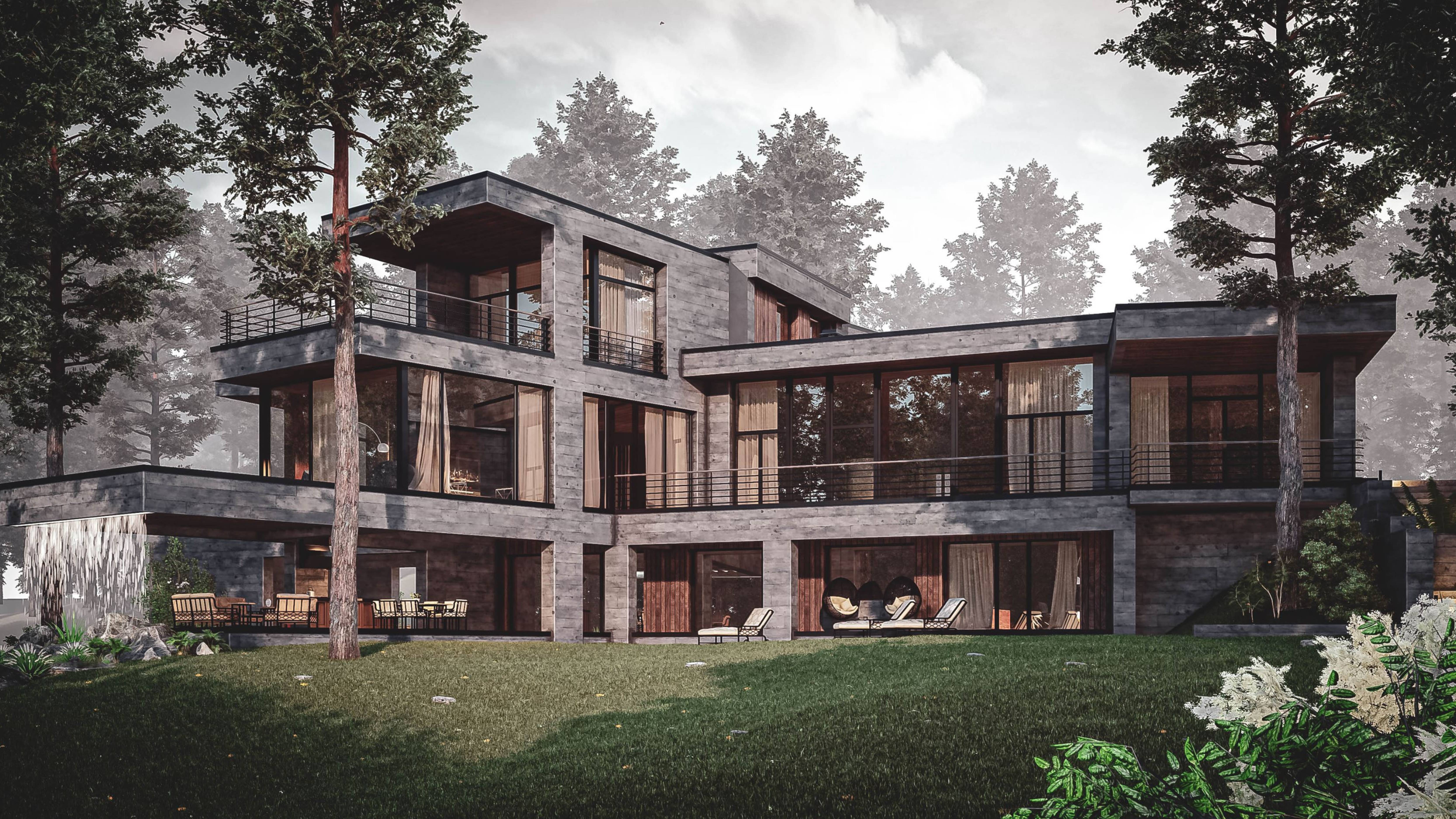 Загородный дом в стиле Хай-тек