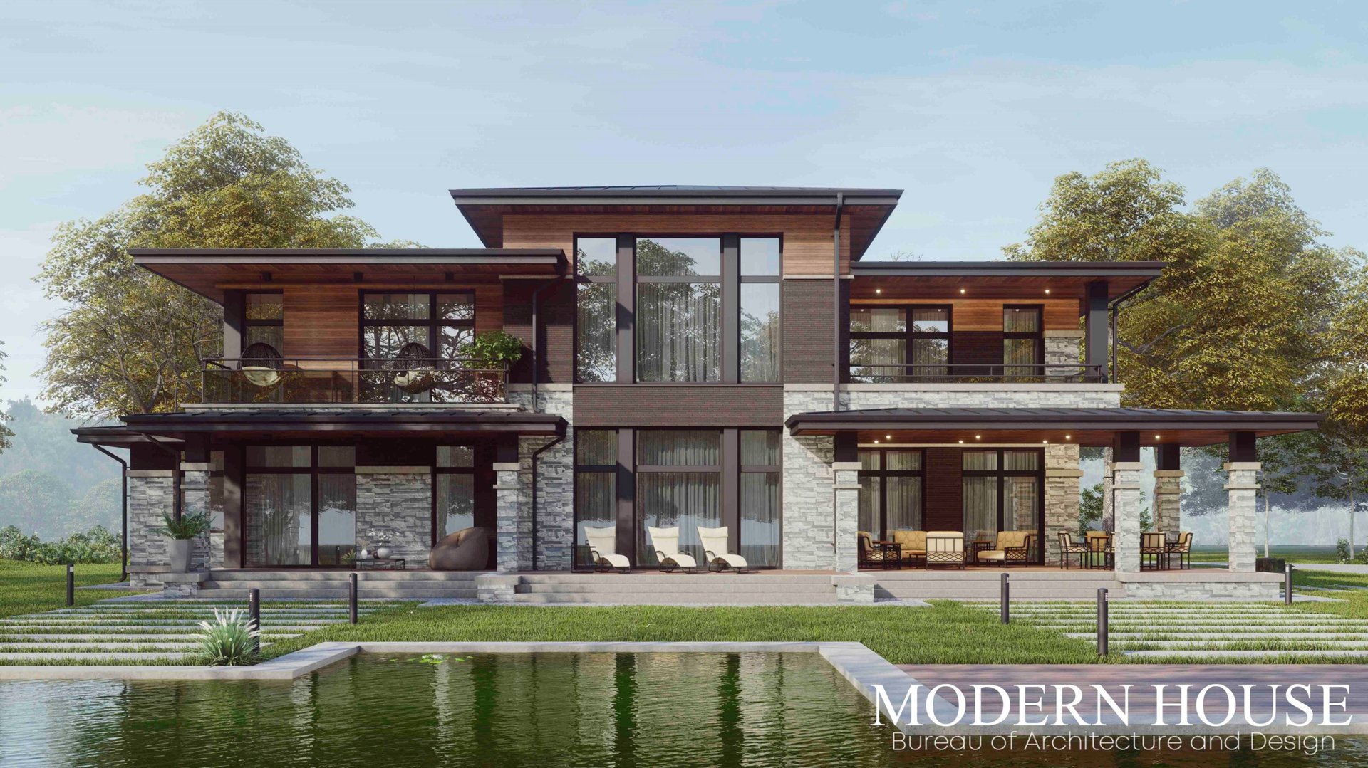 Загородный дом в стиле Ф.Л. Райта