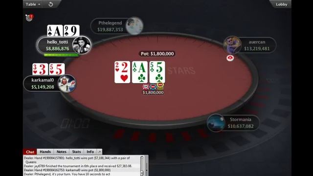 Sunday Million 19/Aug/18 $215 NLHE, $1M Gtd - Final Table (cards up): hello_totti wins смотреть онлайн