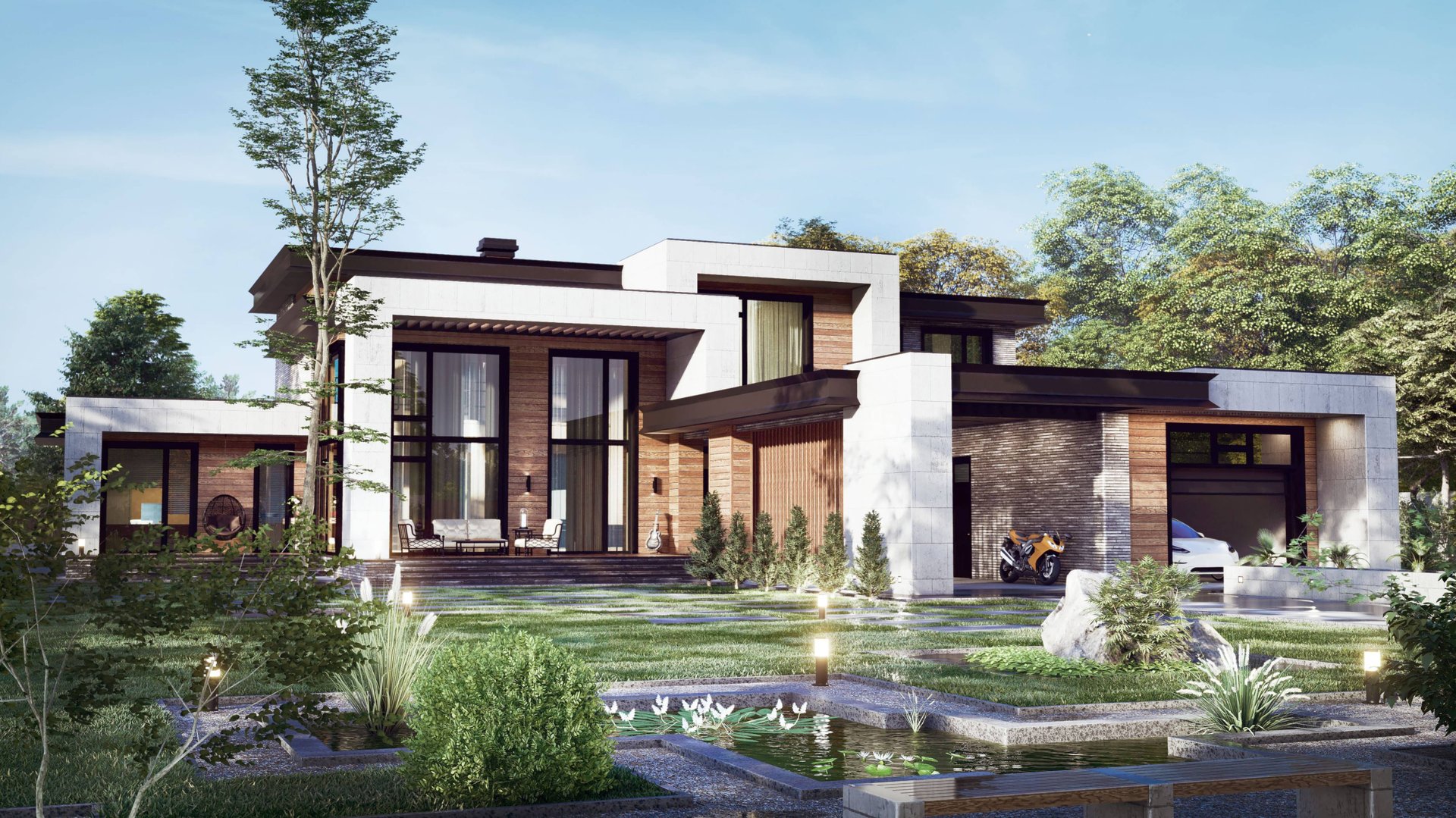 Загородный дом в стиле Хай-тек