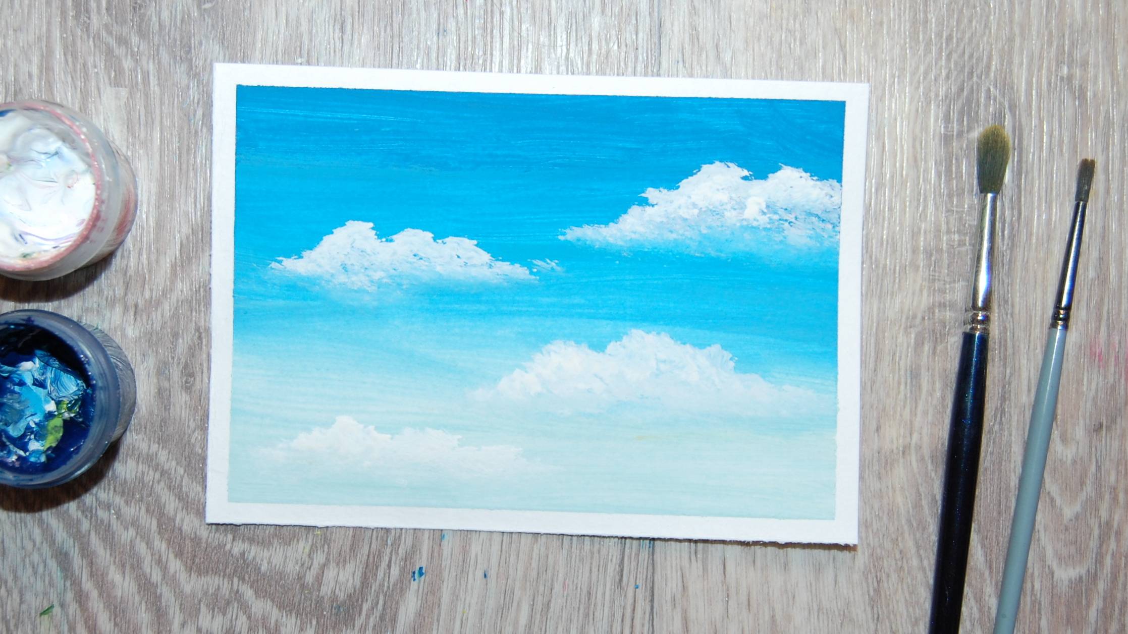 Как нарисовать облака гуашью смотреть онлайн