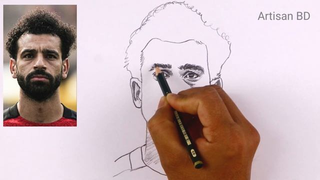 How To Draw Mohamed Salah Easy Drawing Portrait Step by Step Tutorial #mohamedsalah смотреть онлайн