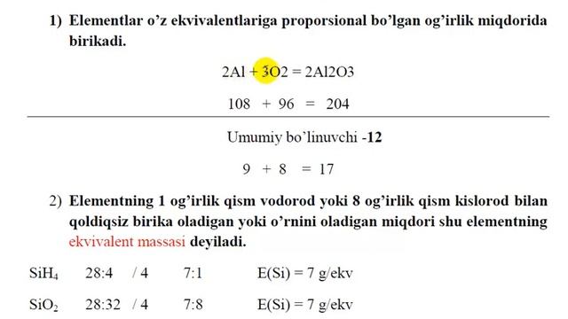 Kimyoning Asosiy Qonunlari