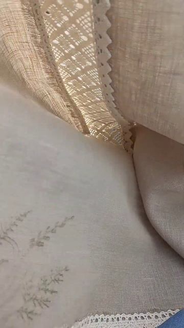 Палантин- шарф льняной. Роспись. Вышивка. #творчество смотреть онлайн