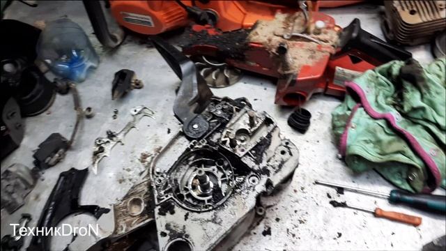 Замена картера на бензопиле Geos 356 смотреть онлайн