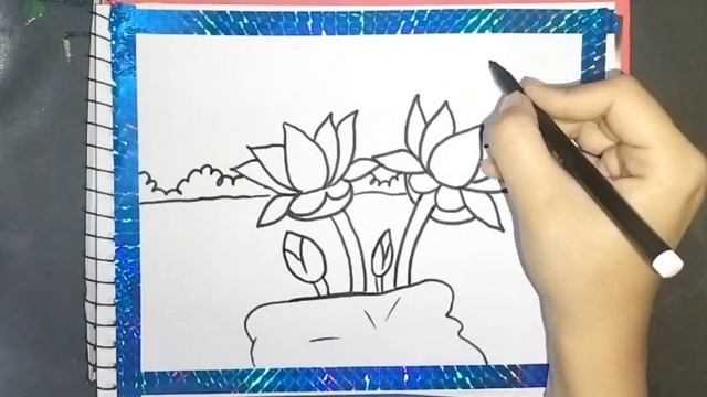 lotus flower kaise draw karte hain /how to draw lotus easy @ps2volg смотреть онлайн