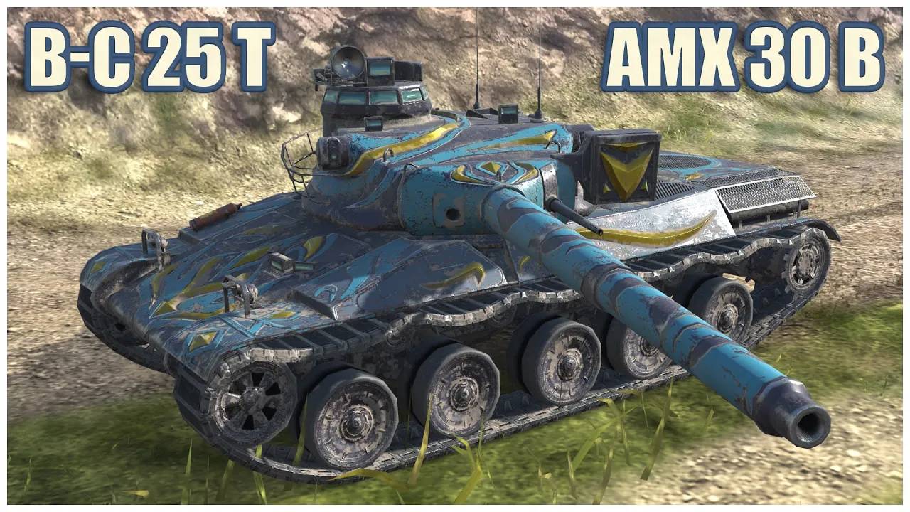 BatChat 25 T & AMX 30 B  Tanks Blitz Gameplay