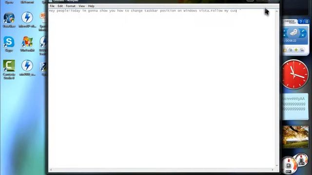 How to change the position of the Taskbar (Windows Vista) смотреть онлайн
