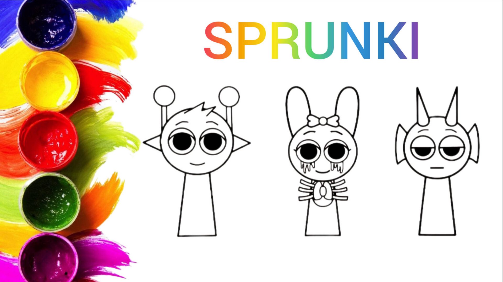 Sprunki раскраска для детей/рисуем спрунки смотреть онлайн