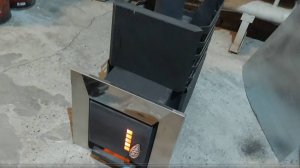 Печь для бани Каминика Мастер 12 (часть2, запуск, t-ра стенок печи, пламя на стекле)