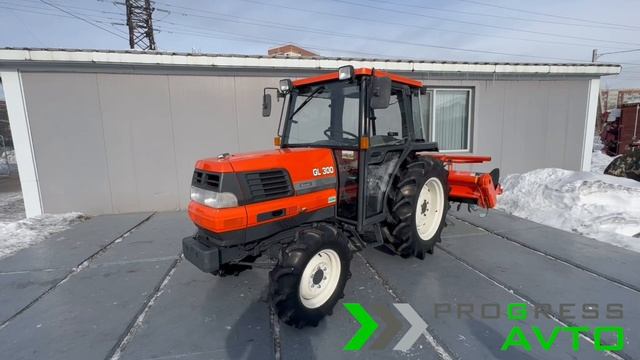 Kubota GL300 - японский минитрактор мощностью 30 л.с. с кабиной и почвофрезой смотреть онлайн