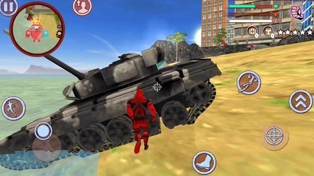 Deadpool Rope Hero Vice Town City - Military Helicopter and Tank - Android Gameplay смотреть онлайн