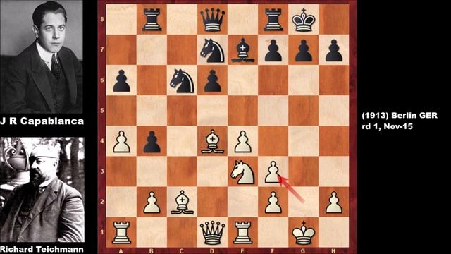 Richard Teichmann vs Jose Raul Capablanca - Berlin (1913) смотреть онлайн