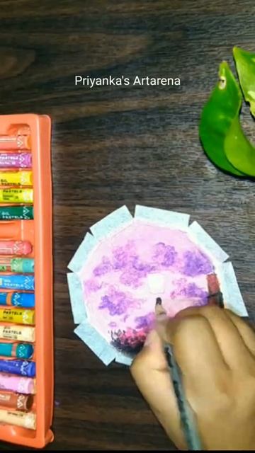 Pink sky with oil pastel 😍🌄 #shorts #painting смотреть онлайн