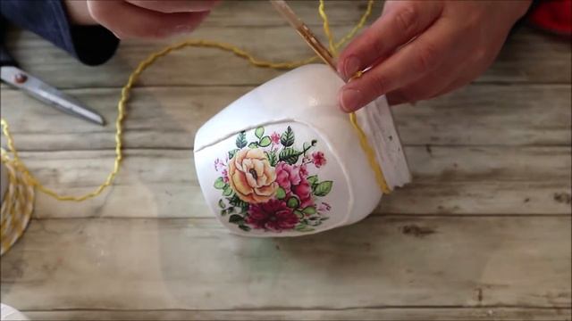Glass jars decor with Foam net | DIY room decor | Decoupage смотреть онлайн