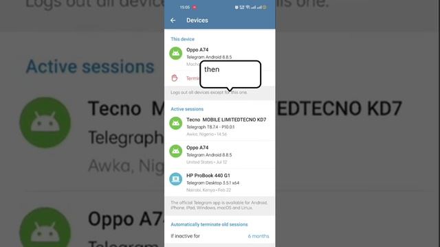 How to logout your Telegram account from other suspicious devices смотреть онлайн