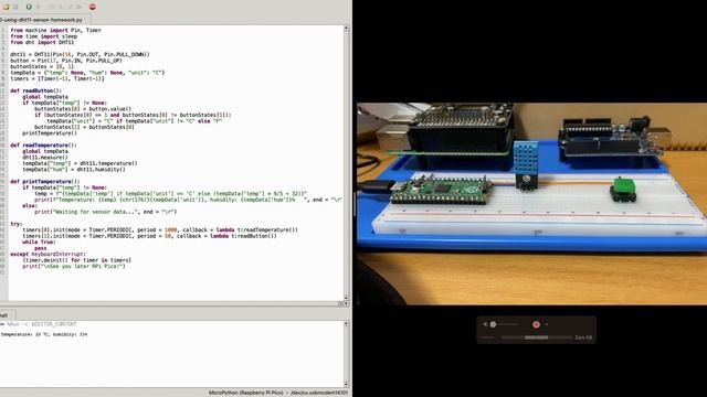 Lesson 20 homework for @paulmcwhorter most excellent Raspberry Pi Pico W Lessons смотреть онлайн