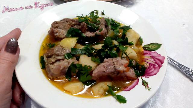 Тушеная картошка со свиными ребрышками пошаговый рецепт смотреть онлайн