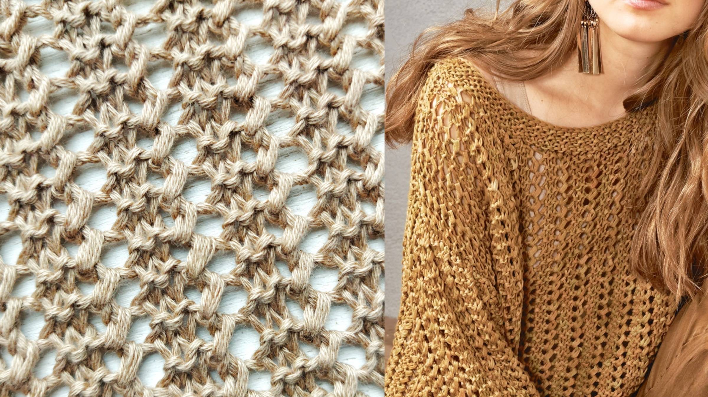 Очень простой ажурный узор для вязания джемпера, сарафана, шарфа смотреть онлайн