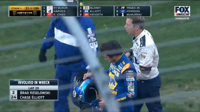 Monster Energy NASCAR Cup Series 2017. Coca-Cola 600. Chase Elliott & Brad Keselowski Hard Crash смотреть онлайн