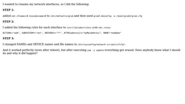 Unix & Linux: Udev rule got erased after executing yum -y update смотреть онлайн