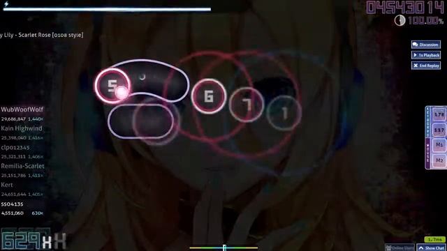 Osu! | Hacker - Lily - Scarlet Rose [0108 style] SS смотреть онлайн