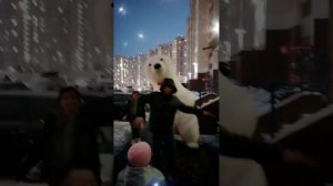 Поздравление от белого мишки в Оренбурге .mp4