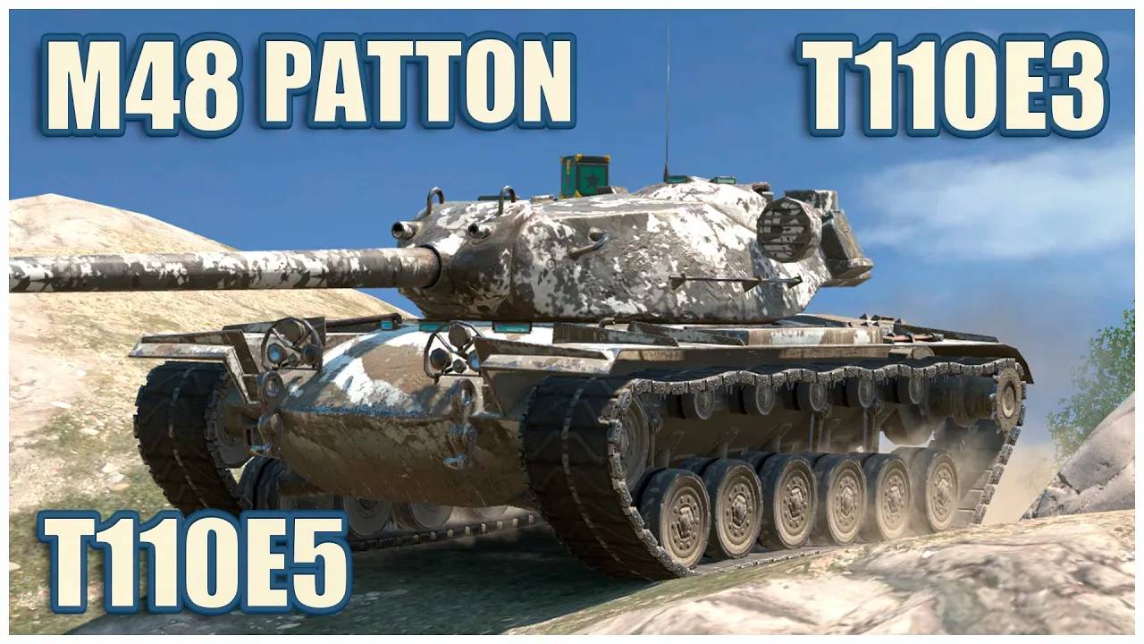 M48 Patton, T110E3 & T110E5  Tanks Blitz Gameplay