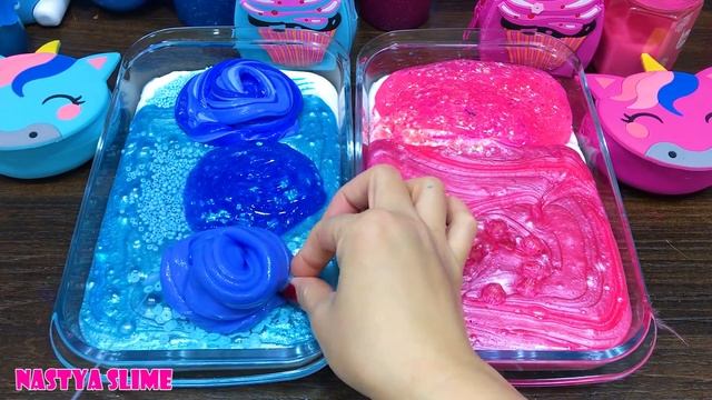 UNICORN BLUE vs PINK! Mixing Random into GLOSSY Slime ! Satisfying Slime Video #378 смотреть онлайн
