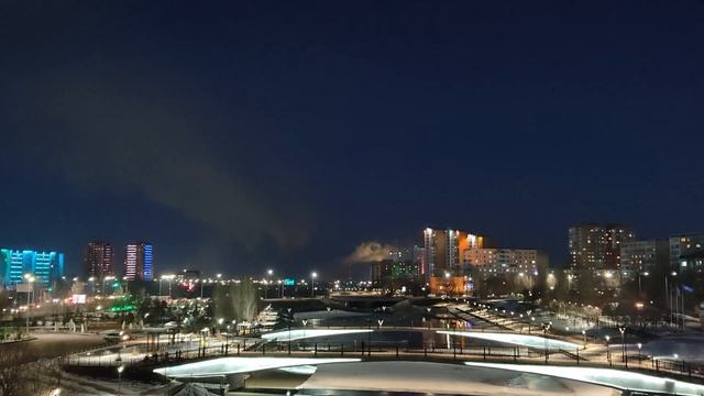 Astana streets. Rowing channel. Timelapse, Hyperlapse. смотреть онлайн