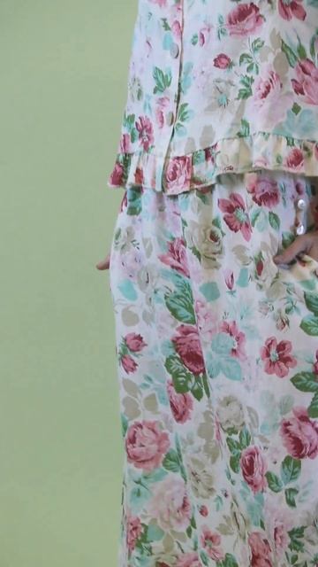 Saia Midi Reta Feminina Linho Floral 28747 смотреть онлайн